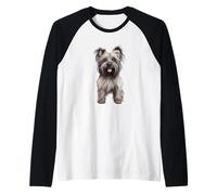 Adorable Cairn Terrier Illustration for Dog Lovers Raglan Baseball Tee