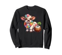 Adorable Calf Tropical Flowers Coconut Drink Sweatshirt