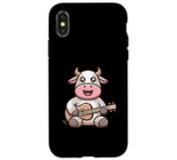 Adorable Cartoon Cow Playing Acoustic Guitar Case for iPhone X/XS