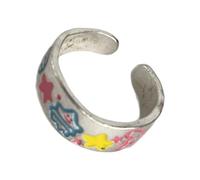 Adorable Cartoon Dinosaurs Rings Featuring Colorful Stars Flexible Opening Designs Stylish Alloy Accessory For Women Doodles Styles Jewelry