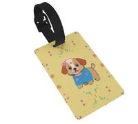 Adorable Cartoon Dog Prints Luggage Tags are Lightweight Easy to Use and Quick to Identify for Travel Suitcases, and Duffel Bags.