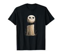 Adorable Cartoon Owl On Tree Stump Woodland Night T-Shirt