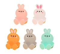 Adorable Cartoon Rabbits Socket Hooks Cute Wall Hangers for Easy Use No Nails Needed Perfect for Organizing Keys Towels Bags and Phones Wall Adhesive Plug Holder Kitchen and Bathroom Decor Set of 5 fo