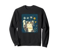 Adorable Cat Holding a Dandelion for a Cozy Look Sweatshirt