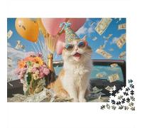 Adorable Cat Jigsaw Puzzle Educational Puzzle Game Suitable for Home Decoration Relatively Difficult 1000pcs (75x50cm)