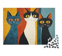 Adorable Cat Jigsaw Puzzle Educational Puzzle Game Suitable for Home Decoration Relatively Difficult 300pcs (40x28cm)