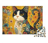 Adorable Cat Jigsaw Puzzle Educational Puzzle Game Suitable for Home Decoration Relatively Difficult 500pcs (52x38cm)