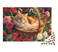 Adorable Cat Jigsaw Puzzle Educational Puzzle Game Suitable for Home Decoration Relatively Difficult 500pcs (52x38cm)