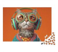 Adorable Cat Jigsaw Puzzle Extremely Difficult, Very Hard to Complete Suitable for Adults 300pcs (40x28cm)