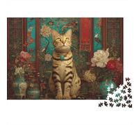 Adorable Cat Jigsaw Puzzle Fun Educational Game Suitable for All The Family High Difficulty But Not Boring 300pcs (40x28cm)