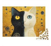 Adorable Cat Jigsaw Puzzle Suitable for All Ages Medium Difficulty Ideal for Decorative Purposes 500pcs (52x38cm)