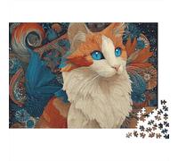 Adorable Cat Jigsaw Puzzles Extremely Challenging Perfect for Passing The Time Strengthen Bonds Suitable for All Ages 500pcs (52x38cm)