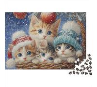 Adorable Cat Jigsaw Puzzles Extremely Challenging Perfect for Passing The Time Strengthen Bonds Suitable for All Ages 500pcs (52x38cm)