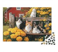 Adorable Cat Jigsaw Puzzles Highly Challenging Great Fun The Perfect Way to Pass The Time Decorative Puzzle Pieces 300pcs (40x28cm)