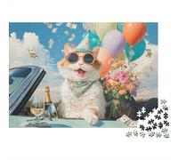 Adorable Cat Jigsaw Puzzles Highly Challenging Great Fun The Perfect Way to Pass The Time Decorative Puzzle Pieces 500pcs (52x38cm)