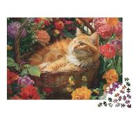 Adorable Cat Jigsaw Puzzles Highly Challenging Great Fun The Perfect Way to Pass The Time Decorative Puzzle Pieces 300pcs (40x28cm)