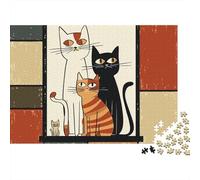 Adorable Cat Jigsaw Puzzles Highly Challenging Great Fun The Perfect Way to Pass The Time Decorative Puzzle Pieces 500pcs (52x38cm)