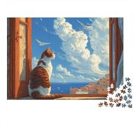 Adorable Cat Jigsaw Puzzles Highly Challenging Great Fun The Perfect Way to Pass The Time Decorative Puzzle Pieces 300pcs (40x28cm)