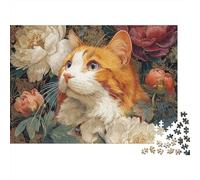 Adorable Cat Jigsaw Puzzles Moderately Challenging Ideal for Decorative Display Perfect for Passing The Time 500pcs (52x38cm)