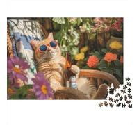 Adorable Cat Jigsaw Puzzles Moderately Challenging Ideal for Decorative Display Perfect for Passing The Time 300pcs (40x28cm)