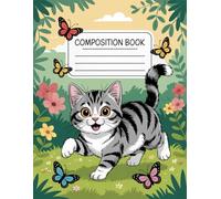 Adorable Cat Lover Composition Book: 120 Pages Notebook, with Cartoon Cover Design, great for Journaling, Drawing, Teens, Students, Birthday gifts120 ... Drawing, Teens, Students, Birthday gifts