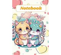 Adorable Cats Notebook: Cute Yellow & Blue Kitty Design for Girls: 80 Blank Pages for Drawing, Writing, and Doodling - Fun Hearts & Kitty Illustration
