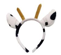 Adorable Cattle Pattern Hair Clip Flexible Gentle Headpiece For Females Photography Parties Daily Styling Cartoon Animal Hairband