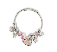 Adorable Charm Bracelet, Adjustable Stainless Steel Bangle. A Stylish Anime-Cartoon Accessory, This Silver Bracelet Makes The Gift for Kids, Girlfriends, Best Friends, or Sisters., M, Stainless Steel