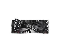 Adorable Checkered Flag Racing Print Baby Bow Headband â€“ Stretchy for Newborns, Infants & Toddlers â€“ Perfect Full Moon Gift