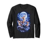 Adorable Chihuahua Moonlit Dog Art Howling at the Moon Long Sleeve T-Shirt