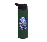 Adorable Chihuahua Moonlit Dog Art Howling at the Moon Stainless Steel Insulated Water Bottle
