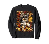 Adorable Chihuahua with Autumn Leaves Fall Season Vibes Dog Sweatshirt