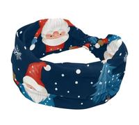 Adorable Christmas Santa Claus Tree Snowflake Wide Headbands, Hairbands for Women, Stretchy Headband, Elastic Head Wrap Hair Accessories, Twisted Cross Hairband
