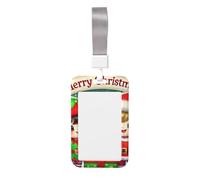 Adorable-Christmas-Scene Abs Vertical Id Badge Holder, Name Badge with Clear Scanning Film