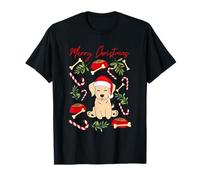 Adorable Christmas Sweet Puppy Labrador with Santa hat Dog T-Shirt