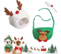 Adorable Christmas Tree Pom-Pom Hat, Adjustable Dog Christmas Hat, Dog Santa Hats, Cat Santa Trees Costume, Christma Trees Decoration, for Small Dogs Cats Pet Santas Gifts (D,L)