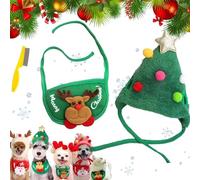 Adorable Christmas Tree Pom-Pom Hat,Celery Pets Dog Santa Hat, Celerypets Dog Christmas Hat, Funny Soft Pet Hat for Dogs, Christmas Green Velvet Headdress Hat for Dogs (Green, L)