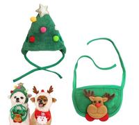 Adorable Christmas Tree Pom-Pom Hat,Dog/Cat Christmas Tree Pom Pom Hat, Fun and Soft Pet Costume Set(Green,M)