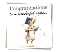 Adorable Congratulations Card For Nephew - Graduation, Exams, Celebrations - Rabbit, Wonderful - Humorous and Heartfelt