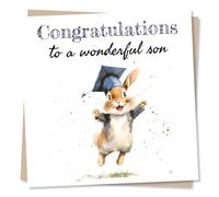 Adorable Congratulations Card For Son - Graduation, Exams, Celebrations - Rabbit, Wonderful - Humorous and Heartfelt - From Parents