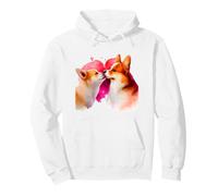 Adorable Corgi Couple Love Watercolor Dog Art Pullover Hoodie