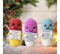 Adorable Crochet Chill Pil, Emotional Support Plush, Emergency Pills, Crochet Stuffed Pill, Stress Relief, Caring Gifts, Get Well Soon, Office Desk Decor, Home Table Decor, Gift for Her (3 Pcs)