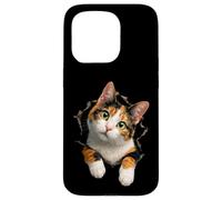 Adorable Curious Calico Cat Artwork Calico Cat Owners Case for iPhone 15 Pro