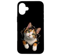 Adorable Curious Calico Cat Artwork Calico Cat Owners Case for iPhone 16 Plus