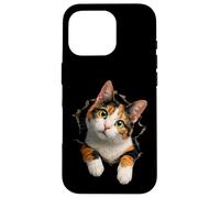 Adorable Curious Calico Cat Artwork Calico Cat Owners Case for iPhone 16 Pro