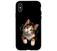 Adorable Curious Calico Cat Artwork Calico Cat Owners Case for iPhone X/XS