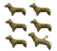 Adorable Dachshund Dog Cabinet Knobs, 6Pcs Bronze Puppy Single Hole Drawer Pull, Fun Pet Handles for Dog-Themed Dresser Closet Cupboard Wardrobe Bathroom Kitchen(Zinc Alloy)