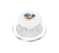 Adorable Denim Bird Patchwork Floral Heart PopSockets PopGrip for MagSafe