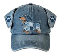 Adorable Denim Dog Cap with Floppy Ears - Cute Dachshund Embroidered Hat, Cute Pet Dog-Shaped, Adjustable Novelty Hat, Women & Men (1 Pcs)