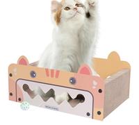 Adorable Design Catnip Toy, Indoor Cat Scratcher, Corrugated Cat Scratcher, Decorative Cat Scratch House, 45 x 29.5 x 21 cm for Pets, Home Decoration, Indoor, Brown Colors